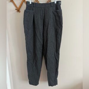 Bleu Blanc Rouge Vintage Grey Wool Trousers High Rise 42 made in France